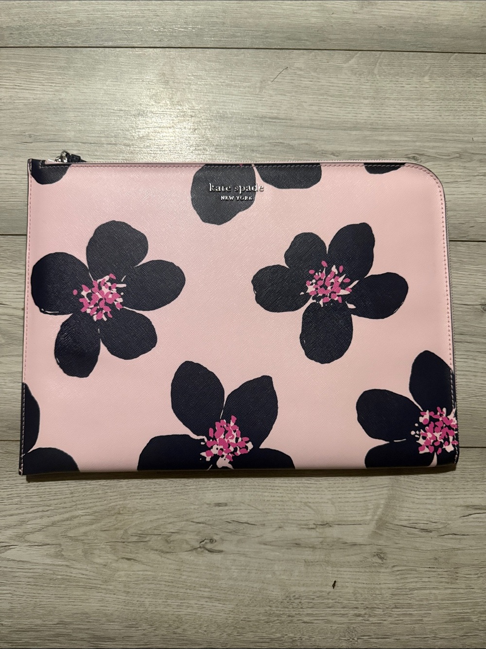 kate spade Pink Floral Tablet Sleeve with Black Blooms